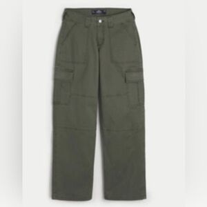 Olive Green Low-rise Cargo Pants